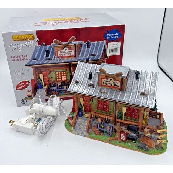 LEMAX Cedar Creek Outfitters Signature Collection Holiday Caddington Vilage NEW - Picture 1 of 16